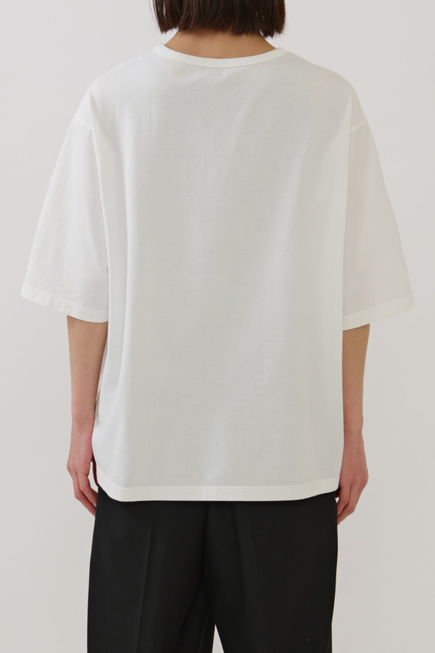 102 T-Shirt (White) | オーバーサイズ 5分袖 無地 Tシャツ ホワイト
